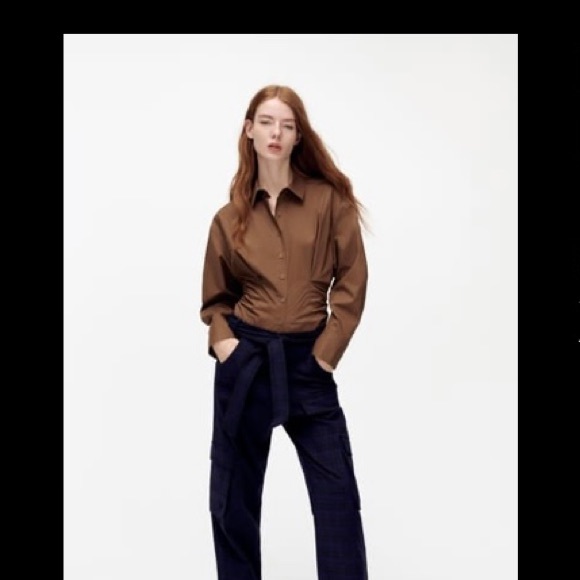 Brown Zara Poplin bodysuit - Picture 2 of 6